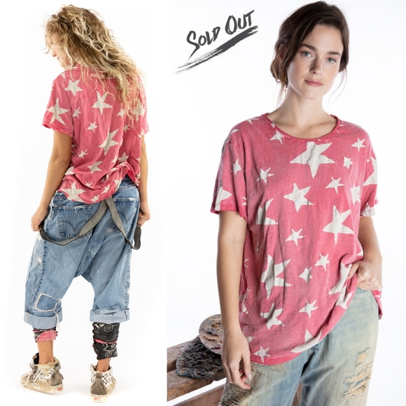 New Magnolia Pearl Rothko Star Tee Top 944 red pink t-shirt Rockstar galaxy MP - Picture 8 of 17